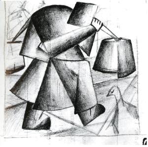 Kazimir Severinovich Malevich - Sketch to the Portrait of a Builder