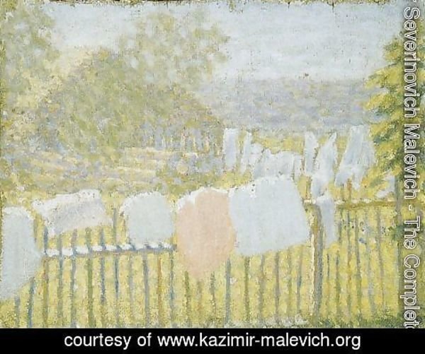Kazimir Severinovich Malevich - Underwear on the fence