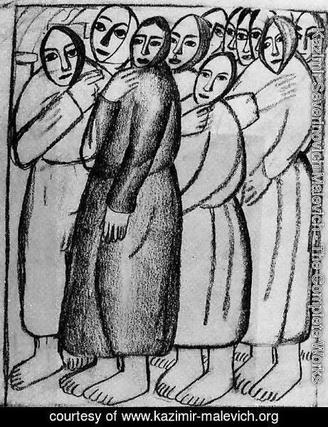 Kazimir Severinovich Malevich - Peasant Women in a Church