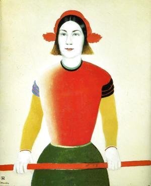 Kazimir Severinovich Malevich - A Girl With A Red Pole