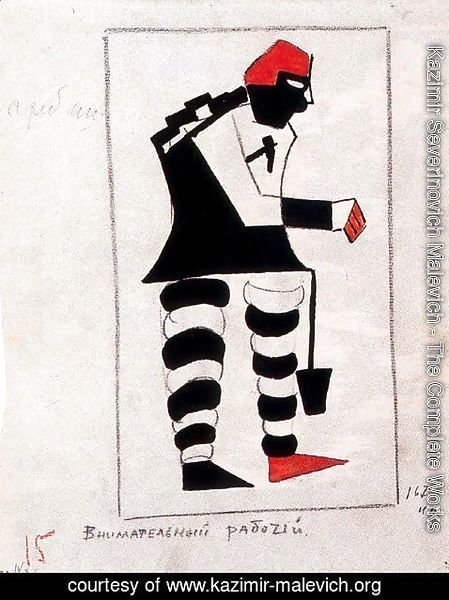 Kazimir Severinovich Malevich - Costumes Design (Old Times  Sportsman  Attentive Worker  Fat Man)