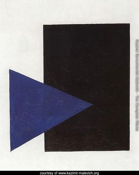 Suprematism (with Blue Triangle And Black Rectangle)