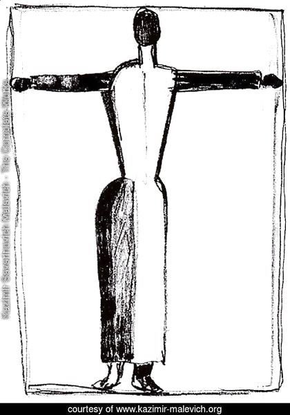 Figure in the form of a cross with raised hands