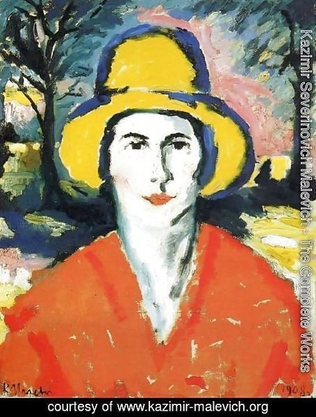 Kazimir Severinovich Malevich - Portrait of Woman in Yellow Hat