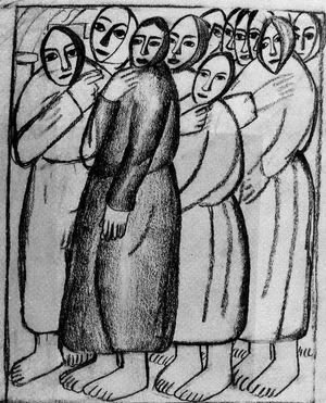 Kazimir Severinovich Malevich - Peasant Women in a Church