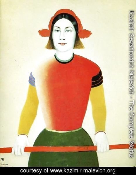 Kazimir Severinovich Malevich - A Girl With A Red Pole