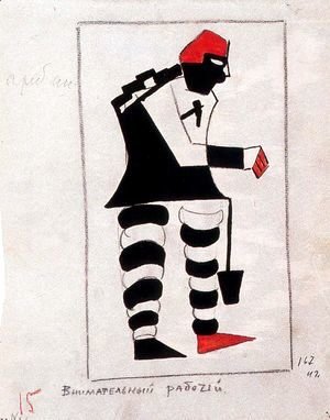 Kazimir Severinovich Malevich - Costumes Design (Old Times  Sportsman  Attentive Worker  Fat Man)