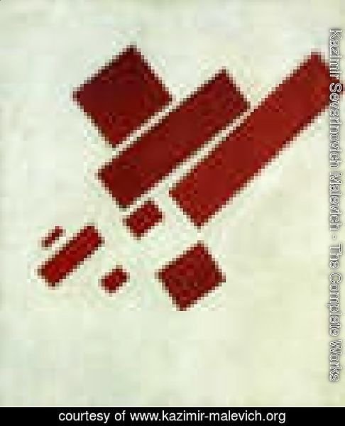 Suprematism With Eight Red Rectangles